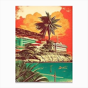 Cebu Philippines Vintage Sketch Tropical Destination Canvas Print