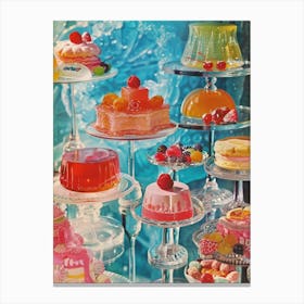 Jelly Dessert Platter Retro Collage 4 Canvas Print