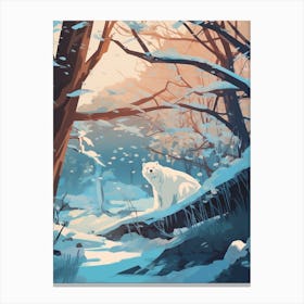 Winter Polar Bear 3 Illustration Canvas Print