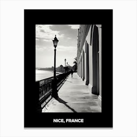 Poster Of Nice, France, Mediterranean Black And White Photography Analogue 1 Canvas Print