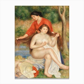 Bather And Maid, Pierre Auguste Renoir Canvas Print