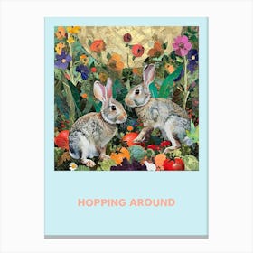 Hopping Around Bunnies In Vegetables Poster 1 Canvas Print