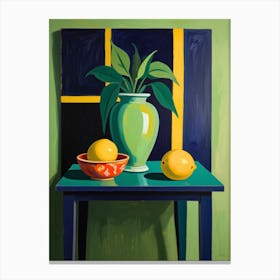 Lemons On A Table 2 Canvas Print