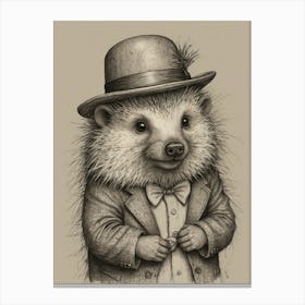 Hedgehog In A Hat 1 Canvas Print