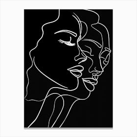 Minimalist Portraits Women Black And White 7 Canvas Print
