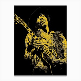 Jimi Hendrix Line Art Canvas Print