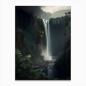 Satopanth Waterfall, India Realistic Photograph (3) Canvas Print