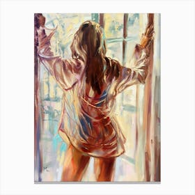 Girl By The Window Canvas Print