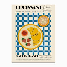 Croissant, FRENCH CROISSANT, VIENOISERIE Canvas Print