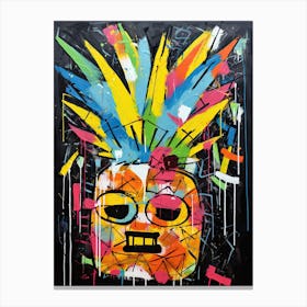 Urban Flavor: Pineapple Street Art Basquiat style Canvas Print