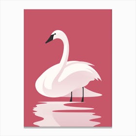 Minimalist Swan 4 Illustration Canvas Print