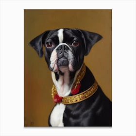 French Bulldog Renaissance Portrait Oil Painting Canvas Print