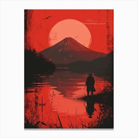 Fuji's Lament: Samurai Swordsman Canvas Print