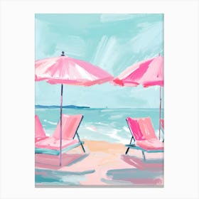 Beach Club Umbrella Print Canvas Print