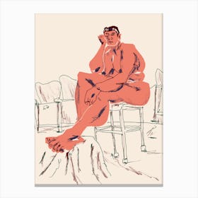 Nude Seated In A Chair Canvas Print