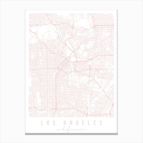 Los Angeles California Light Pink Minimal Street Map Canvas Print