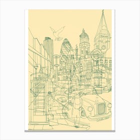 London! (Cream) Canvas Print