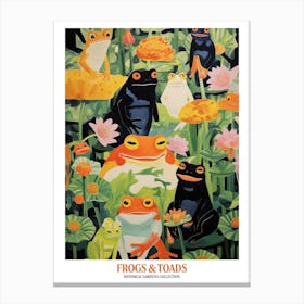 Frogs And Toads Garden Orange Poster Canvas Print