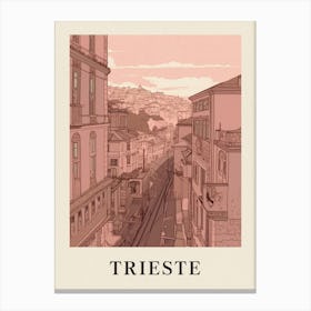 Trieste Vintage Pink Italy Poster Canvas Print