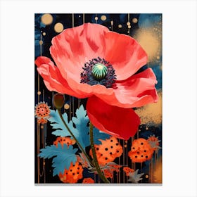 Surreal Florals Poppy 2 Flower Painting Canvas Print