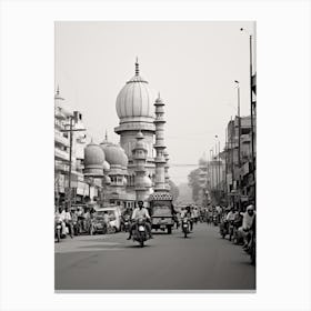 Delhi, India, Black And White Old Photo 3 Canvas Print