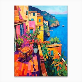 Amalfi Coast Italy 2 Fauvist Painting Canvas Print