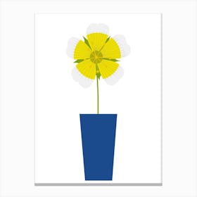 Meadowfoam Flower in Vase Canvas Print