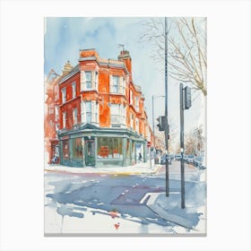Kensington And Chelsea London Borough   Street Watercolour 8 Canvas Print