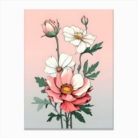 Pink And White Flowers Canvas Print