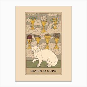 Seven Of Cups   Cats Tarot Canvas Print