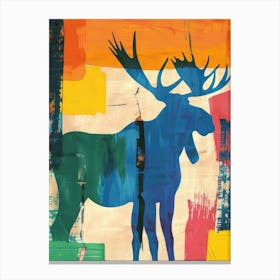 Moose 2 Cut Out Collage Canvas Print