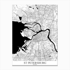St Petersburg White Black Canvas Print