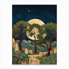 William Morris Full Moon In The Sky Canvas Print