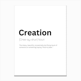 Creation Definition Meaning 1 Canvas Print