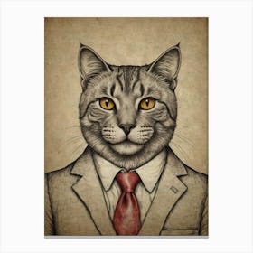 Business Cat Canvas Print