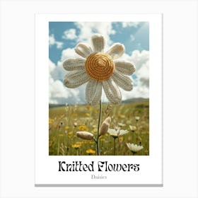 Knitted Flowers Daisies 1 Canvas Print