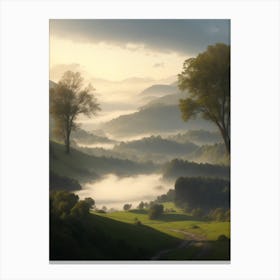 Misty Valley Canvas Print