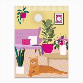 Boho Ginger Cat Canvas Print