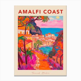 Amalfi Coast Italia Travel Poster Canvas Print
