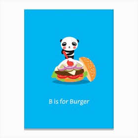 Burger Panda Canvas Print