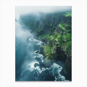 An Aerial Photograph Capturing The Picturesque Fjords Of Iceland Canvas Print