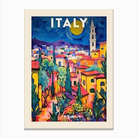 Verona Italy 3 Fauvist Painting Travel Poster Canvas Print