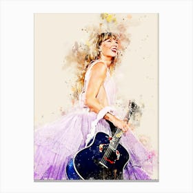 Taylor Swift Watercolor Painting 2 Canvas Print
