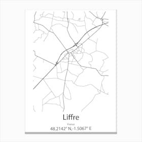 Liffre,France Minimalist Map Canvas Print