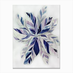 Violet blue leaves Canvas Print