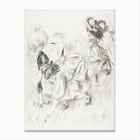 Children Playing Ball, Pierre Auguste Renoir Canvas Print