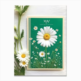 Daisy With A Charming White Love Wheel At Its Center Resting On A Vintage Big Card Surrounded By Na (1) Leinwandbild