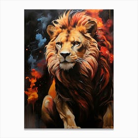 Lion fire Canvas Print