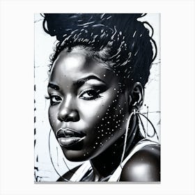 Graffiti Mural Of Beautiful Black Woman 21 Canvas Print