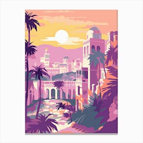 Monaco In Risograph Style 1 Canvas Print